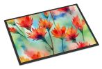NEW Wyoming Indian Paintbrush in Watercolor Doormat Front Door Mat Indoor Outdoor Rugs for Entryway, Non Slip Washable Low Pile, 18H X 27W